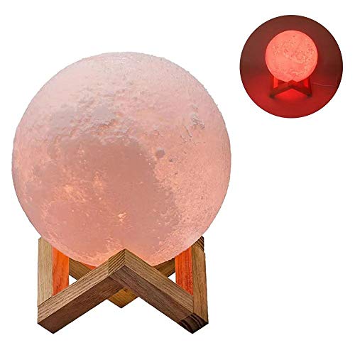 Luminaria Lua Cheia 3D Abajur Touch RGB Decoracao USB LED