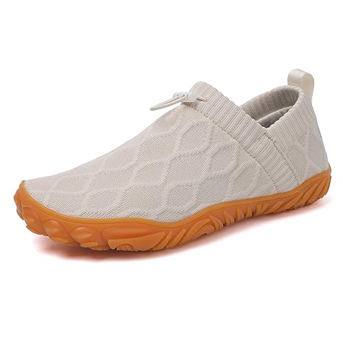Wide fit Barefoot Water Shoes Womens Mens Breathable Knit Shoes Simple Comfortable Walking Shoes Beach Outdoor Running Sneakers