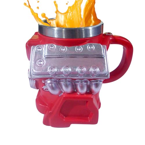 Taza con motor V8: decoración creativa, tazas de café con leche para hombres adultos, entusiastas de los automóviles, amantes de la mecánica, café, té, beber, viajes, trabajo, relajación en el hogar,