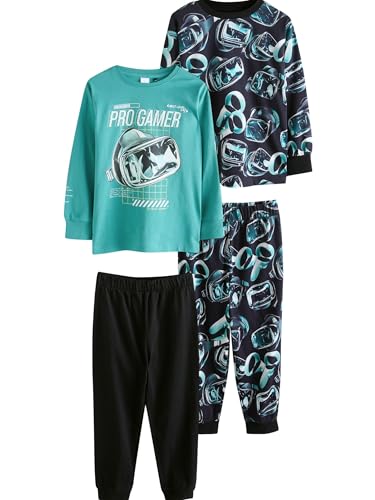NEXT Niños Pack de 2 Pijamas de Manga Larga Green/Black Pro Gamer 11 Años