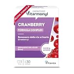 Vitarmonyl Nuova Formula Cranberry - Integratore Benessere Vie Urinarie - Alta Concetrazione in 1 Sola Capsula - Azione Drenante - Mirtillo Rosso e Erica - Cistite - 1 Mese di Trattamento