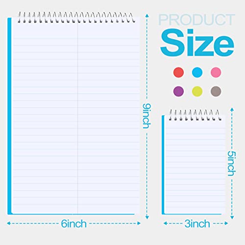 36 Pcs Top Spiral Steno Pads And Pocket Notebook Set 6" X 9" Steno Pads Notebook For Writing 3" X 5" Mini Notebooks 75 Sheets Lined Note Pads Spiral Notepad For Office Home Accessories School #TOP1