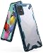Produktbild Ringke Fusion-X Kompatibel mit Galaxy A71 Hülle, Durchsichtig Rückseite mit Kettenloch im Rand Schutz Rahmen - Space Blue Blau