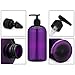 Baire Bottles 8 oz Empty Refillable Plastic Pump Bottles Dispenser 6 Pk, PET BPA Free, Refillable for Thick Shampoo Lotion Soap - Waterproof Labels USA (Purple with Black Lotion Pump, Floral Labels)