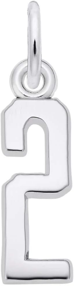 Sterling Silver Charms | That’s My Number Charm | Style 1761 | Silver or Gold (Rembrandt Charms 2020 Design)