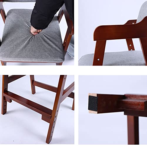 Mydio Wooden High Chair For Child Dining Adjustable Chair With Steps Study Chair With Cushion High Feeding Chair Steps Chair High For Your Kids (Brown) #TOP4