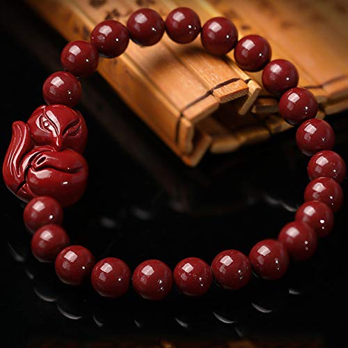 Bracelet extensible sculpté main en cinabre, le cadeau spirituel idéal - 5