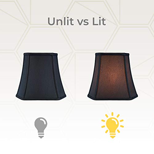 Image of Royal Designs BSO-705-12BLK 7.5 x 12 x 10.25 Square Cut Corner Bell Lamp Shade, Black