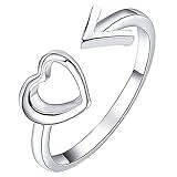 Umfang: 6cm, Gewicht: 0,65 g. CULER Frauen-Ringe Pfeile Herz-Ring-geöffnete justierbarer Dame Legierungs-Finger-Schmuck Vintage-Stil (weiß)