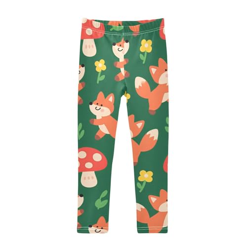 Cute Cartoon Fox Girls Leggings Stretchy Dance Pants for Kids