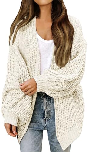 Generisch Strickjacke Damen Offene Front Strickpullover Strickman...