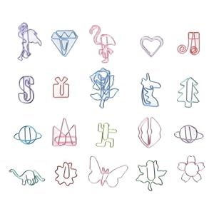 Evhooe Bunte Büroklammern, Kreative Formen, 100 Stück