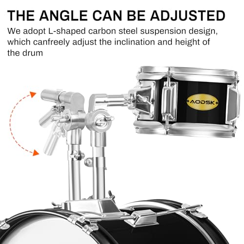 image for AODSK Kid Drum Sets 5-Piece for Beginners, 14 inch Full Size Complete 