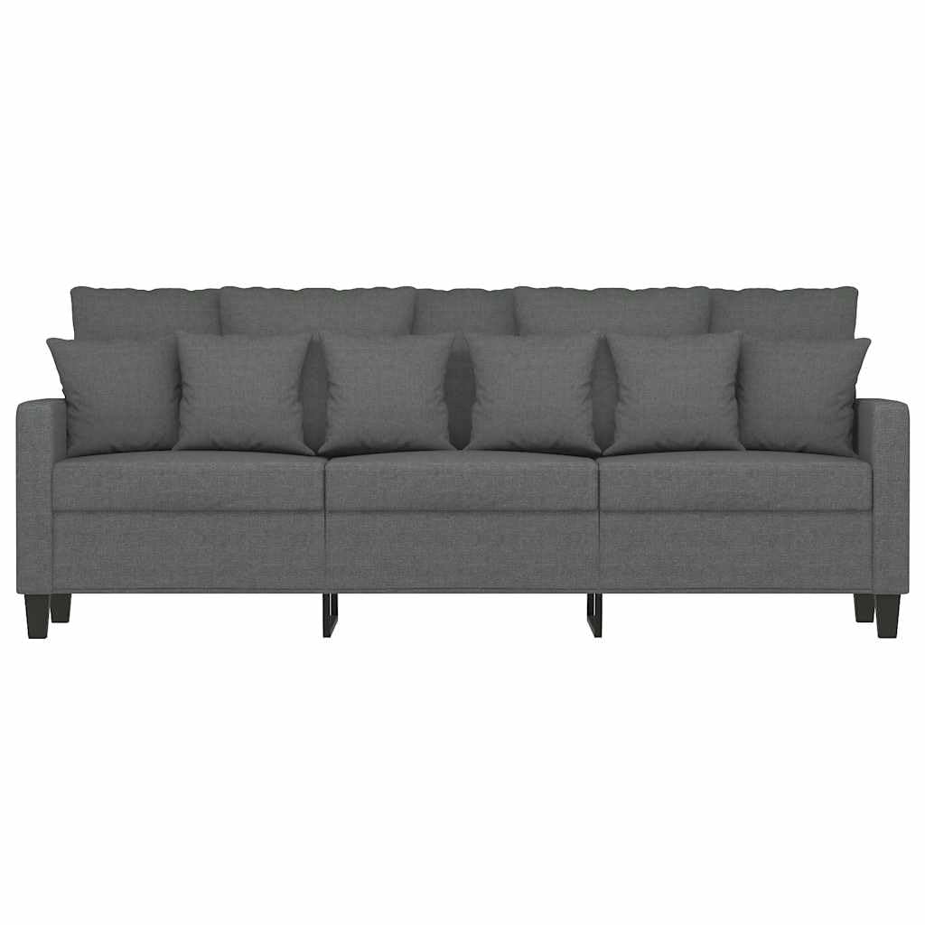 Sofá de 3 plazas de Tela Gris Oscuro 180 cm, Sofá Tapizado para Salón