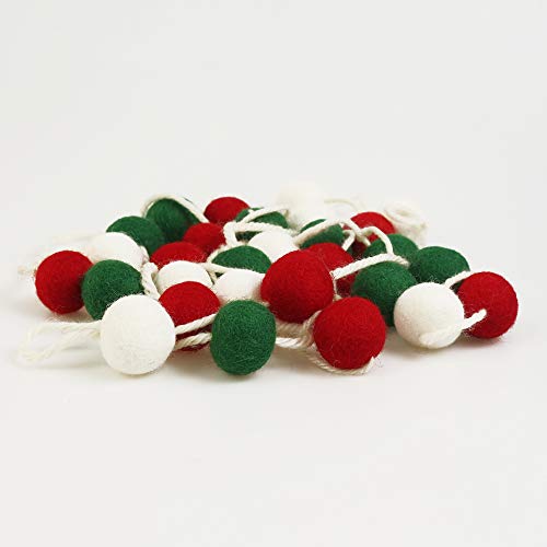 60 Balls Christmas Felt Ball Garlands - Christmas Decorations - Christmas Pom Pom Garlands For Christmas Tree- Xmas Holiday Indoor Outdoor Home Office Hanging Decor - Xmas Decorations- 25Mm #TOP2