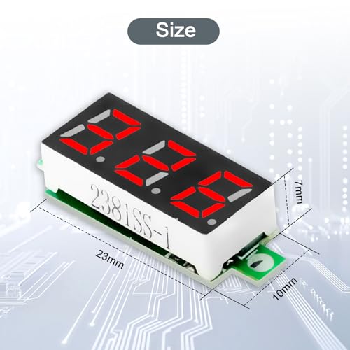 AYWHP 12 Stück 0,28 Zoll Mini Digital Voltmeter DC 2.5-30V - Präzise LED Spannungsanzeige mit Verpolungsschutz, 2-Draht Digital Voltmeter für Auto Motorrad Elektronik Projekte