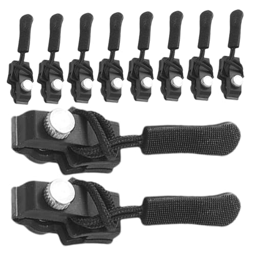 Zip Slider Set   Zipper Replacement for Fast Repair | Nylon Metal with Three Sizes, 10PCS Pack, Detachable Function, Easy Application for Backpacks Jackets Sleeping Bags Shoes Boots, Instant Fix Tool