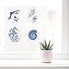 GORGECRAFT 4PCS Sea Animal Window Decals Static Sea Seahorse Glass Sliding Door Sticker Jellyfish Shark Conch Clings Vinyl Film Ocean Bedroom Bathroom Decals for Prevent Stop Birds Dogs Pets Strikes #5