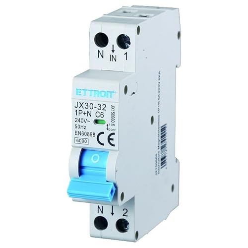 IXTRIMA Leitungsschutzschalter 1P+N 6A 220V 6KA für DIN-Schiene - 1 DIN-Modul - Schaltkreisschutz und Systemsicherheit