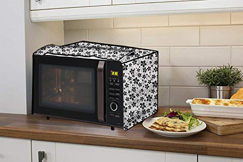 Image of Stylista Microwave Oven Cover for LG 32 L Convection MC3286BRUM Floral Pattern Grey