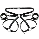 Schiavitù sessuale Kit in pelle Manette Giocattoli sessuali Giochi Per Coppie Polsini per imbracatura Cinghie per bondage Giocattoli erotici per adulti Per Party Sexy