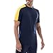 IZOD Men's Cotton Polyester Sueded Jersey Knit Short Sleeve Sleep Lounge T-Shirt, Navy/Yellow, Large