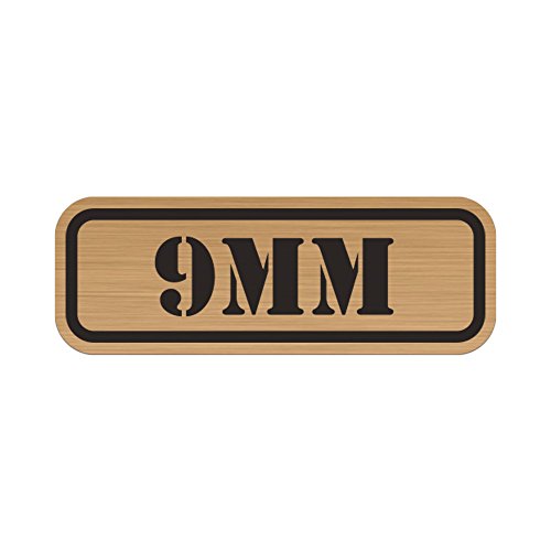 RDW (4X 9mm Metallic Ammo Can Badge Sticker Self Adhesive Label 3M Bullet 9 mm - Bronze