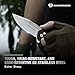 DRACHENADER Button Lock Pocket Folding Knife with Nylon-Sheath (Horizontal carry), 3.42