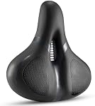ROCKBROS Bike Seat Comfort Bike Saddle Mountain Bicycle Accessories for Men Women Soft Wide Bike Seat Cushion Dual Shock Absorbing with Reflective Strip