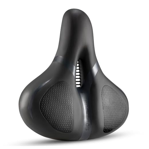 ROCKBROS Bike Seat Comfort Bike Saddle Mountain Bicycle Accessories for Men Women Soft Wide Bike Seat Cushion Dual Shock Absorbing with Reflective Strip (Black)