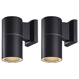 Novatool 2x Wandleuchte Aussen Aluminium Schwarz IP44 I 1x GU10 I 10x9x12 cm I Außenlampe Balkon Außenleuchte Außenbeleuchtung Haus Wandleuchte Aussenbeleuchtung Garenleuchte Wand Outside lights