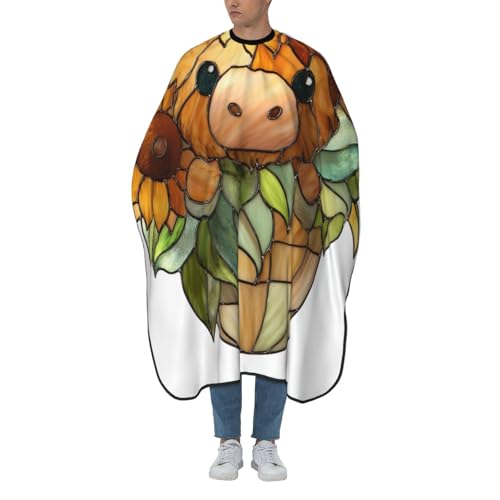 Evita pelos atrapados con el delantal de corte de pelo ajustable y su diseño de girasol