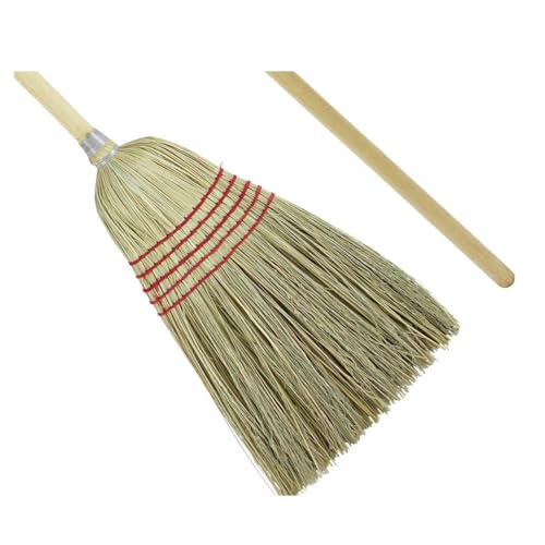 Unisan Flagged Bristle Parlor Broom Maid Broom with Wooden Handle