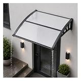 VEVOR Awnings for Door Entrance, 38" x 40" Window Door Awning Canopy Exterior with Drainage & ABS Bracket, Polycarbonate Cover Patio Door Awnings for Sun, UV, Rain, Snow Protection（Clear）