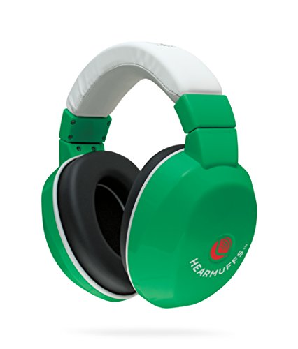 Lucid Audio HearMuffs Kids Hearing Protection Green/White (Over-the-ear Sound Protection Ear Muffs Ages 5+)