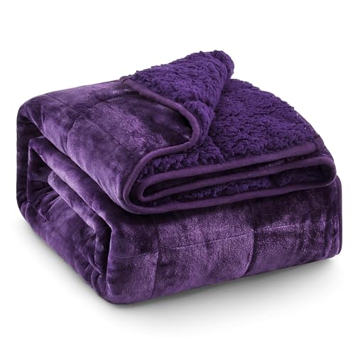 Ultra Soft Sherpa Weighted Blanket for Adults, 48"x72" 15lbs Heavy Blankets by Eazfy Pro - Used condition - CA$48.90