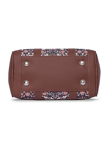 Image of ZOUK Printed Vegan Leather Handmade Women's Handbags with double handles and detachable Sling Strap