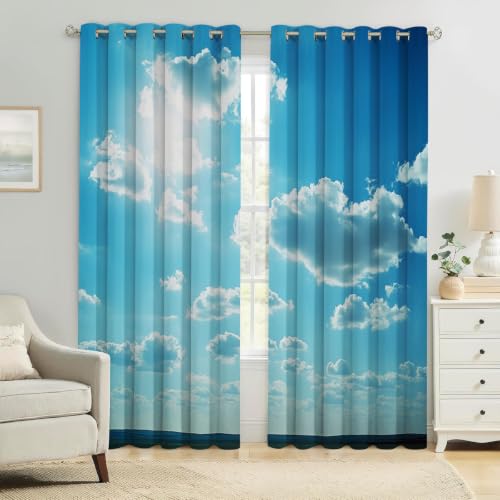 Rideaux occultants bleu clair isolant thermique 140x280 cm - 6
