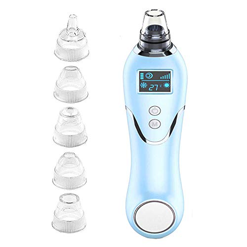 Preisvergleich Produktbild Mitesserentferner Porenreiniger Heiße Kompresse&Eiskompresse Vakuumsauger Mitesser Sauger Porenreiniger USB Aufladung Wiederaufladbarer, LED Display Blackhead Remover mit 5 Austauschbaren
