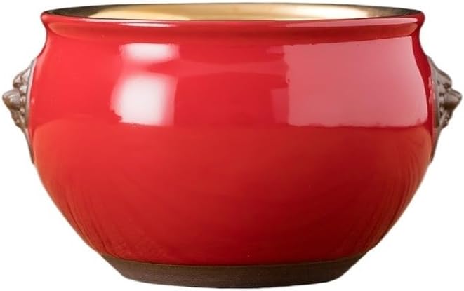 Tea Cup Ceramic Teacup Set Owner's Large Handcrafted Bowl with Gilded Trim Soaking Container(A)