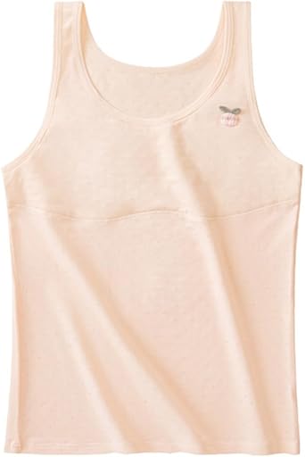 Girls Tank Top Stretch Sleeveless Undershirts Camisole with Bralette Bra for 7-12 Years