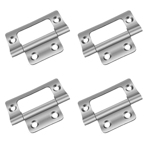 PMTFUMY Flush Hinge 2 Pairs of Door Hinges 5.1 * 2.5cm with Screws, Mechanism for Connecting Door Leaf and Door Frame, Suitable for Doors, Drawers, Boxes