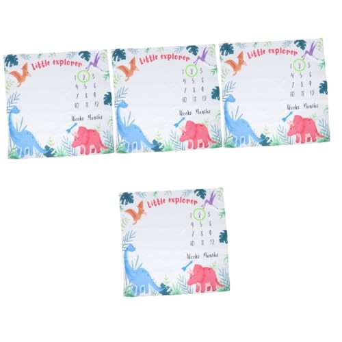 ibasenice 4 Juegos Manta Hito Manta Personalizada Recién Nacido Manta Mensual De Bebé Mantas para Fotos De Manta De Bebe Personalizada Manta De Bebé Bebita Niño Pequeño Poliéster