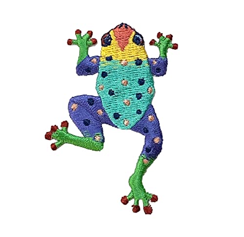 Tree Frog, Caribbean-Colored, Embroidered, Iron-on Patch