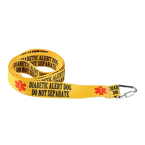 Emergency Medical Alert Dog Leash Diabetic Alert Dog Do Not Separate Dog Leash Walking Training Dog Leashes Dog Owner Pet Lover Gift (Diabetic Alert Dog-YE) - Image 3