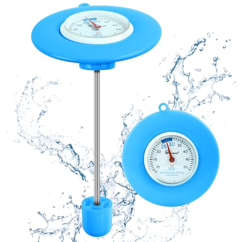 Thermometre Piscine Flottant, Thermomètre de Piscine Sans Fil, Thermomètre Piscine Flottant Facile à Lire, Étanche IPX6 Thermometre de Piscine pour Spa,...