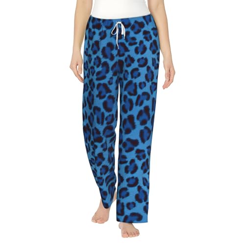 Pantalones de pijama para mujer con estampado de leopardo suaves ropa de dormir invierno acogedora