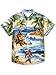 REVENEVER Funny Hawaiian Shirts for Men Short Sleeve Button Down Casual Shirts Summer Palm Tree Bigfoot Surfing Print Tropical Beach Shirt