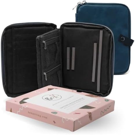 BeKnitting Interchangeable Knitting Needle Case - IC Knitting Needle Organizer Bag with Magnetic Chart Keeper - Needle Case Holder Only for Knitting, Crochet, and Other Crafts