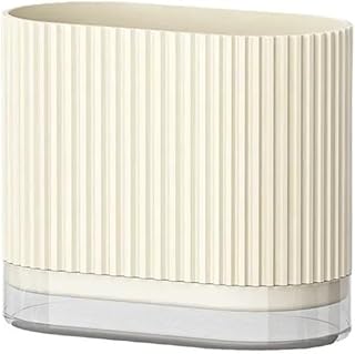 Portacuchillos de cocina Soporte for utensilios de cocina con 2 compartimentos y base de drenaje, ideal for encimeras, color blanco Portacuchillos de almacenamiento